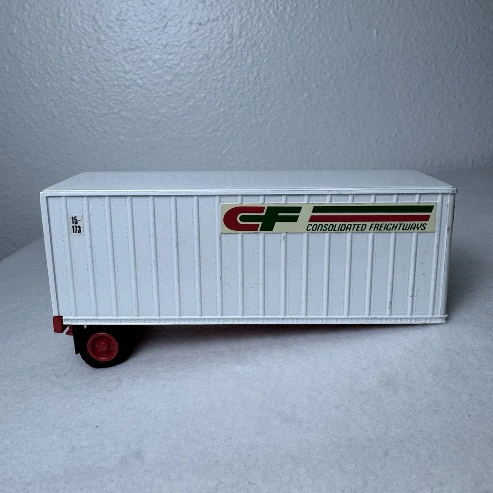 Vintage Consolidated Freightways‎ CF Diecast Toy Trailer Metal White Light Wear